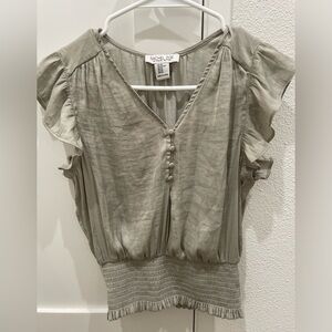 Rachel Zoe Women's Green Ruffle Top